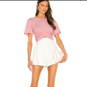 Classy - Pink T-shirt with Unique cut, cute tie and puffy sleeves - Sold Out